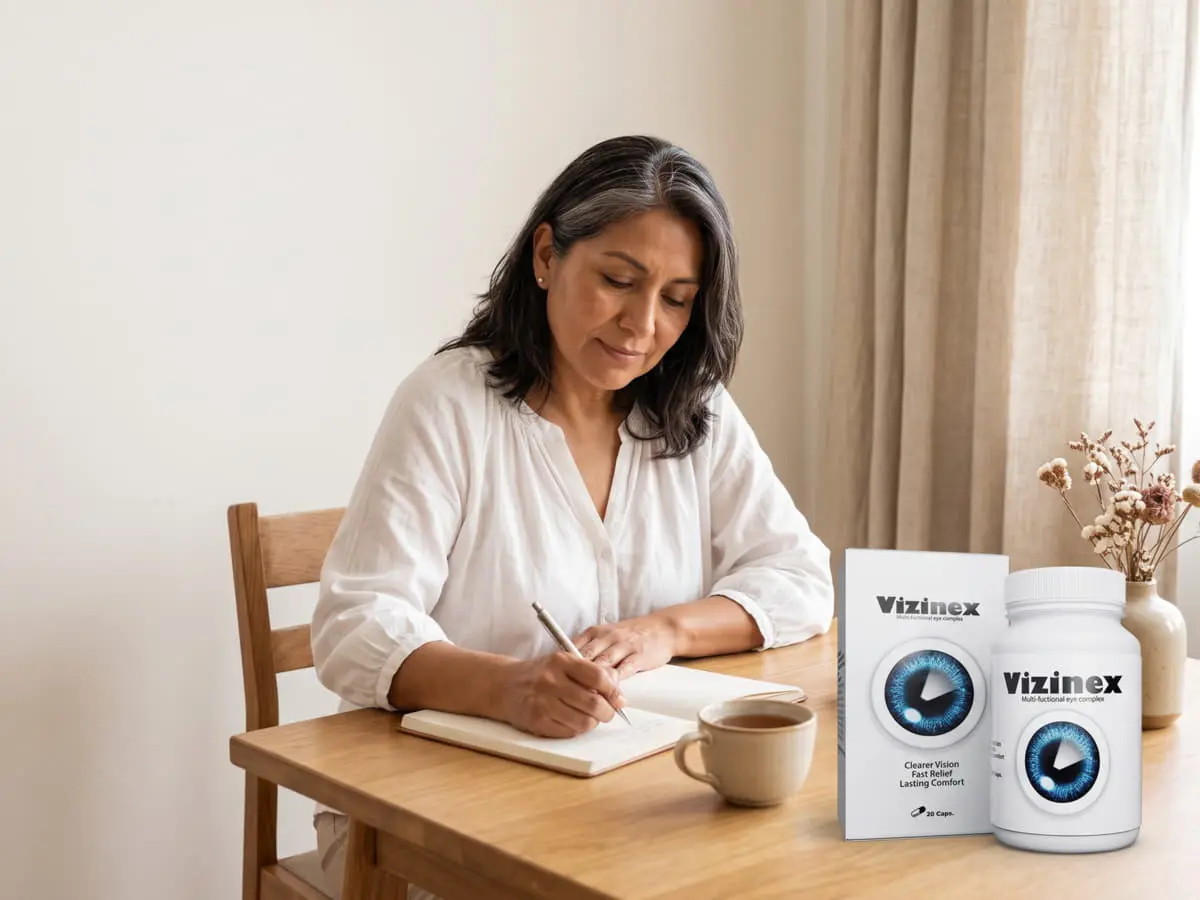 Vizinex México: mujer escribiendo en su diario con Vizinex a su lado